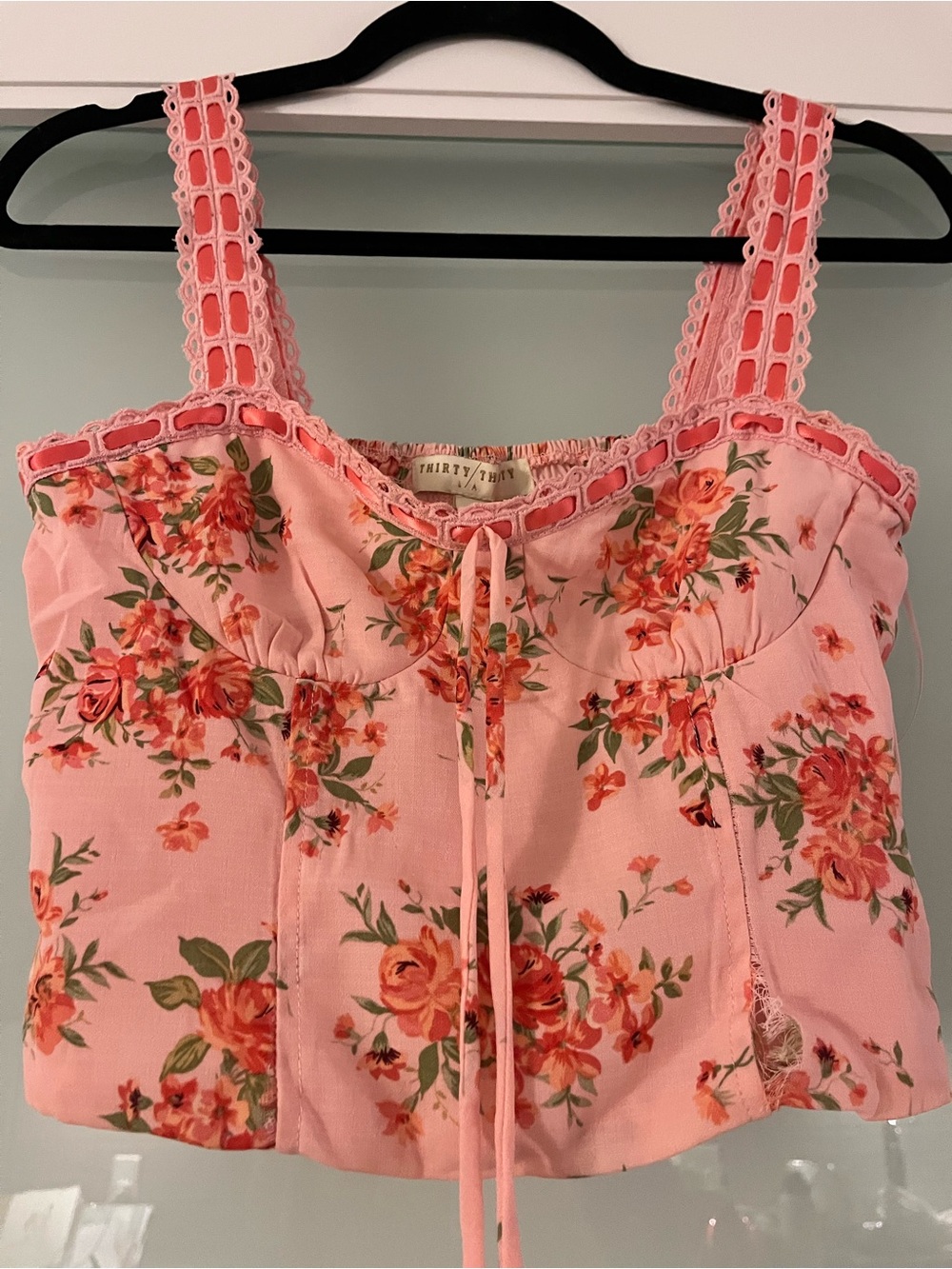 Pink Cottage core Crop Top - Picture 5 of 7